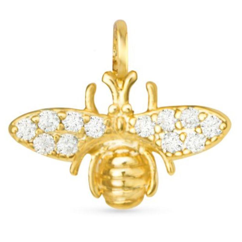 Bee CZ Charm Gold